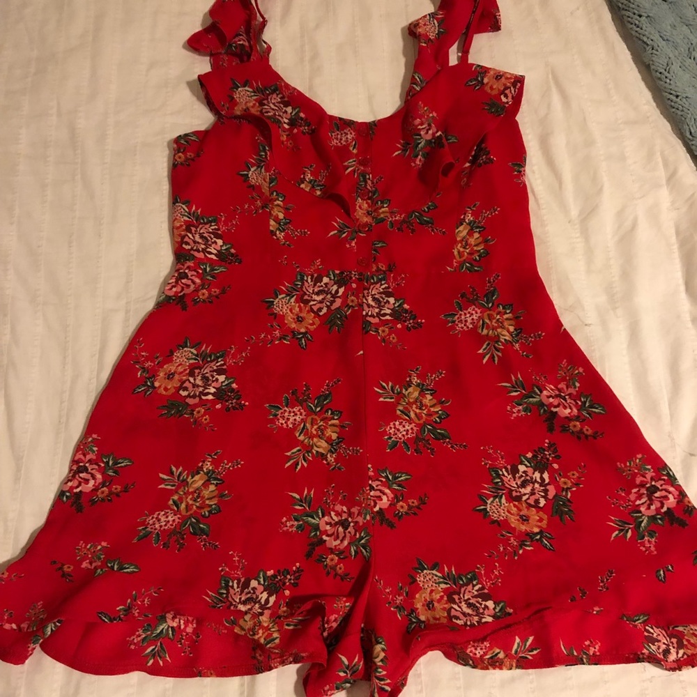 Button up floral romper